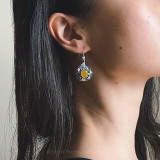 Blue Phoenix - Cloisonne Enameling Silver Earrings