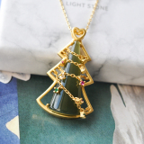 Christmas Tree - Green Jade Necklace