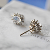 Star - Silver -  Moonstone 925 Silver Earrings