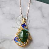 Lucky Clouds - Green Jade Necklace