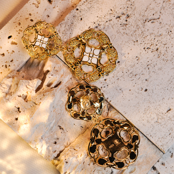 Thoughts- Silk Road - Enamel - Luxury Sterling Silver Earrings