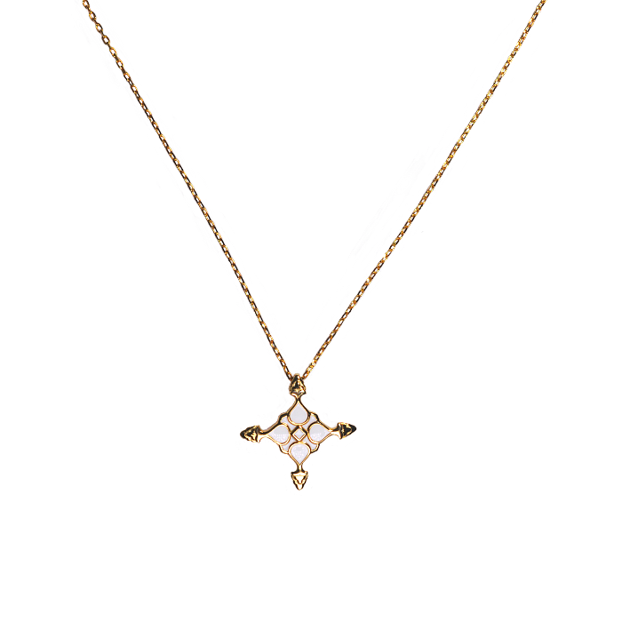 Thoughts - Silk Road - Enamel - Luxury Sterling Silver Necklace with intricate hand-set detailing and a golden-hued chain complementing the elegant enamel craftsmanship.