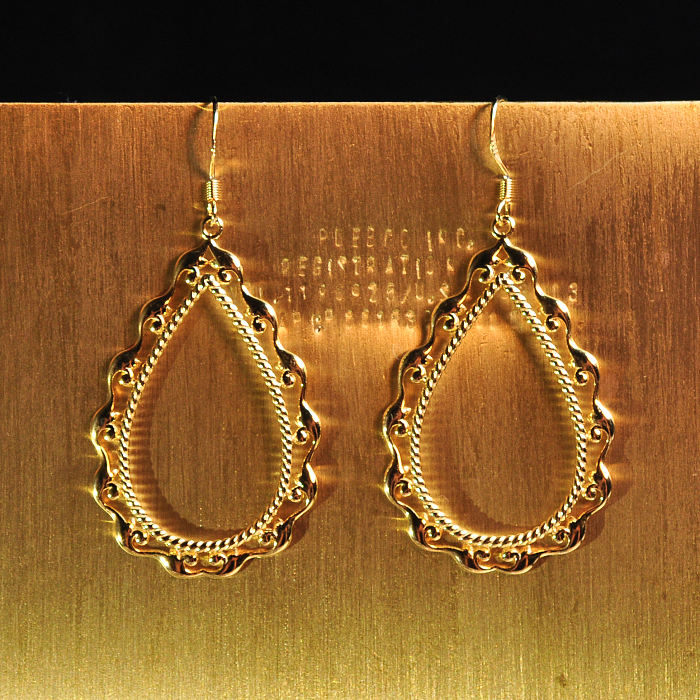 Exquisite Golden-and-Silver Honeysuckle Earrings with a teardrop void, embodying Silk Road elegance, offered by Light Stone Jewellery