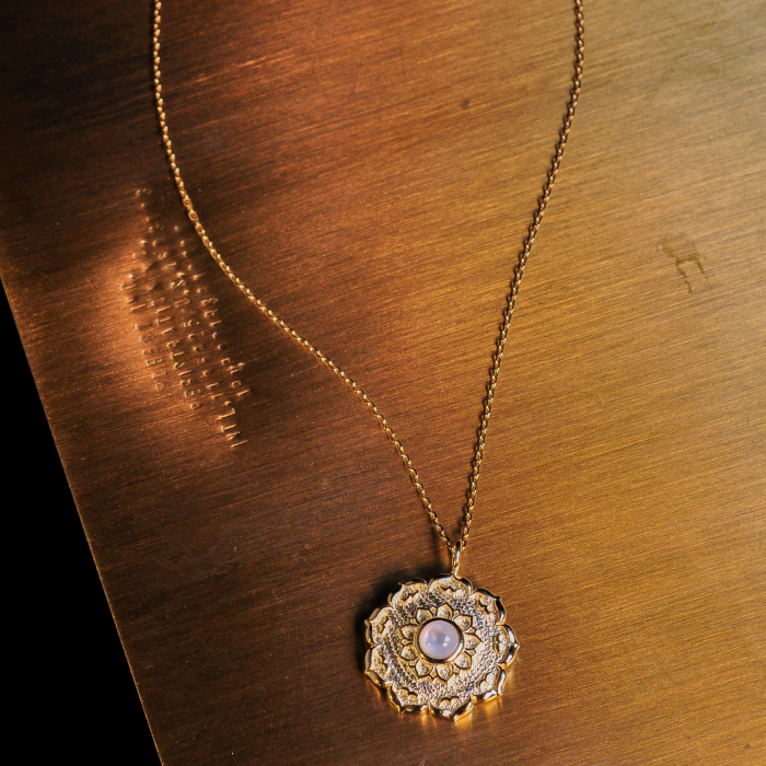 Lotus - Silk Road - Mother of Pearl- Luxury Sterling Silver Necklace