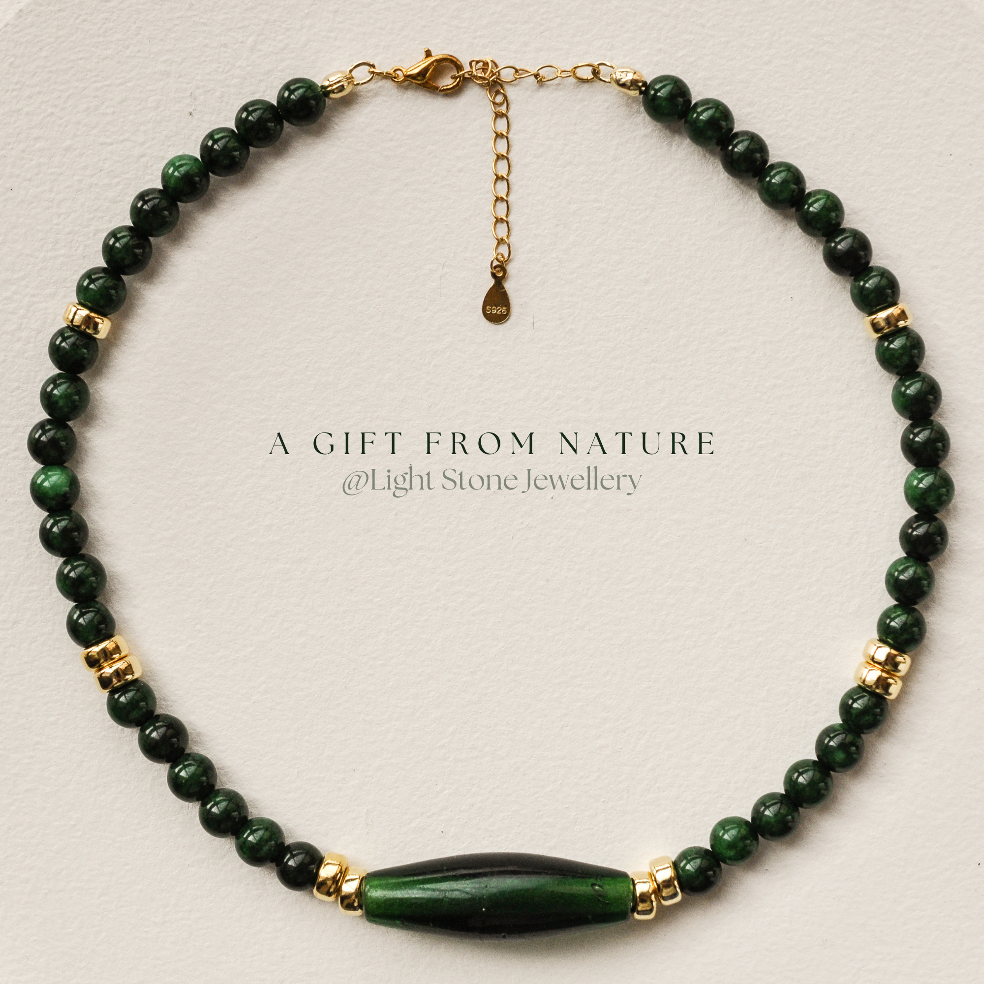 Buy PANASH Green Jade Stone Handcrafted Multistring Necklace Online