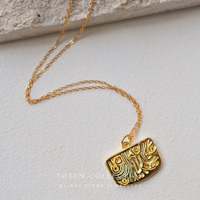 Luxurious Gold Phoenix Feather Pendant on Slim Chain in Totem Collection