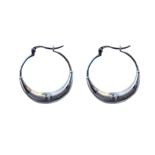 Eternal Elegance - Totem - Rhodium-Plated Hoop Silver Earrings
