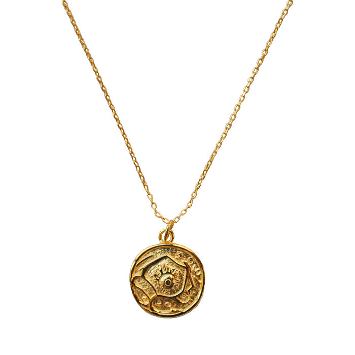 Gold-Plated Necklace with Ancient Chinese Totem Pendant - Designer Jewelry
