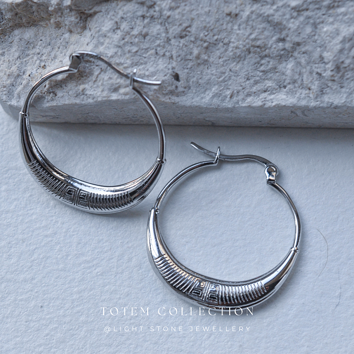 Eternal Elegance Rhodium-Plated Hoop silver Earrings - Totem Collection