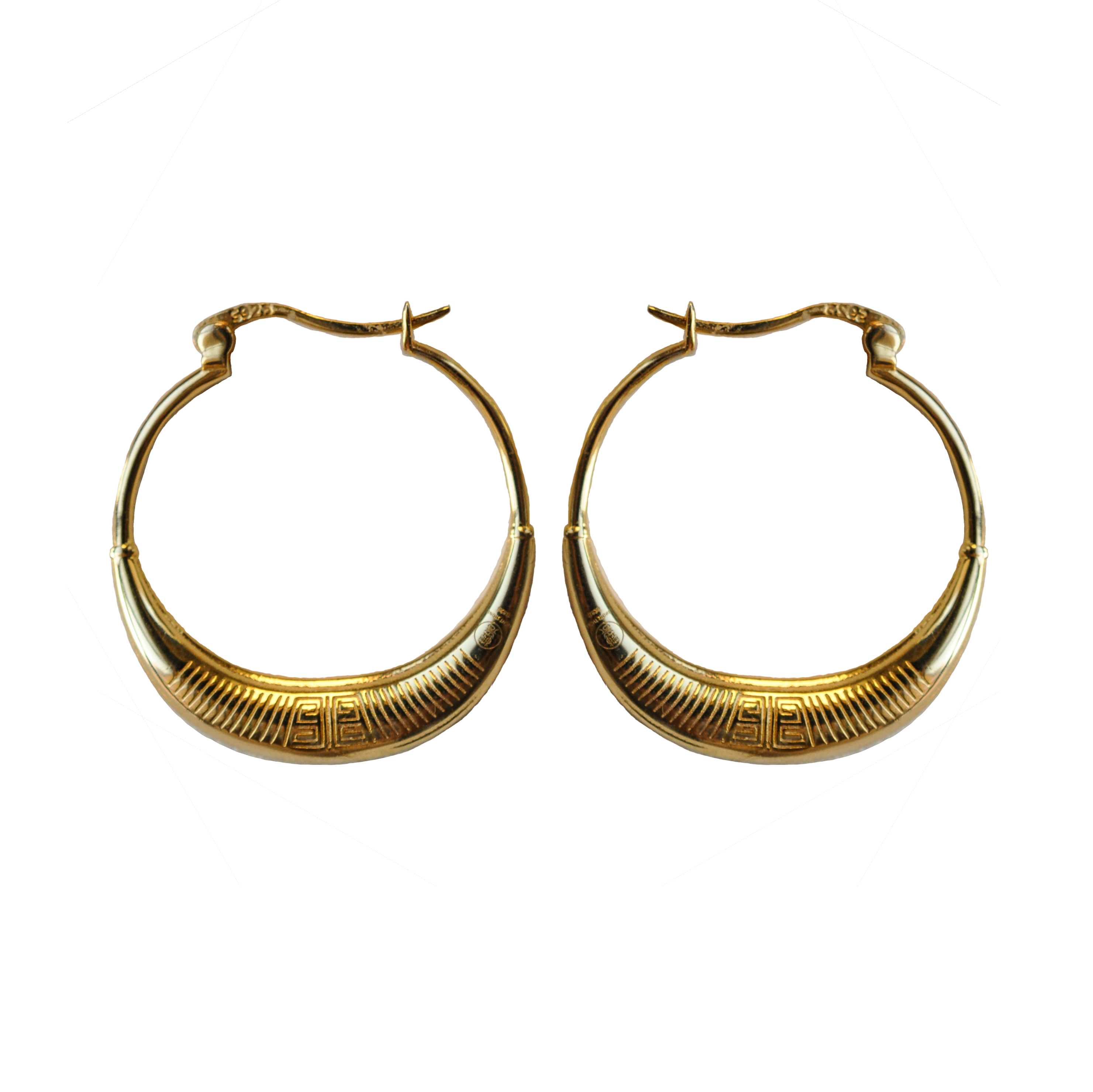 Rhinestone Gold Plated Roman Numeral Hoop Earrings – Vintage by Misty