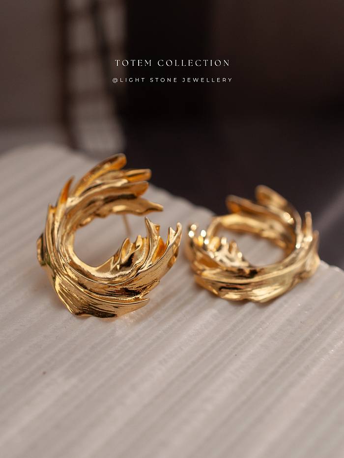 Phoenix Nirvana - Totem - Gold-Plated - Silver Earrings