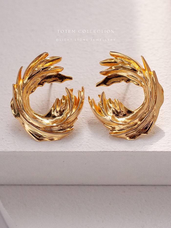 Phoenix Nirvana - Totem - Gold-Plated - Silver Earrings