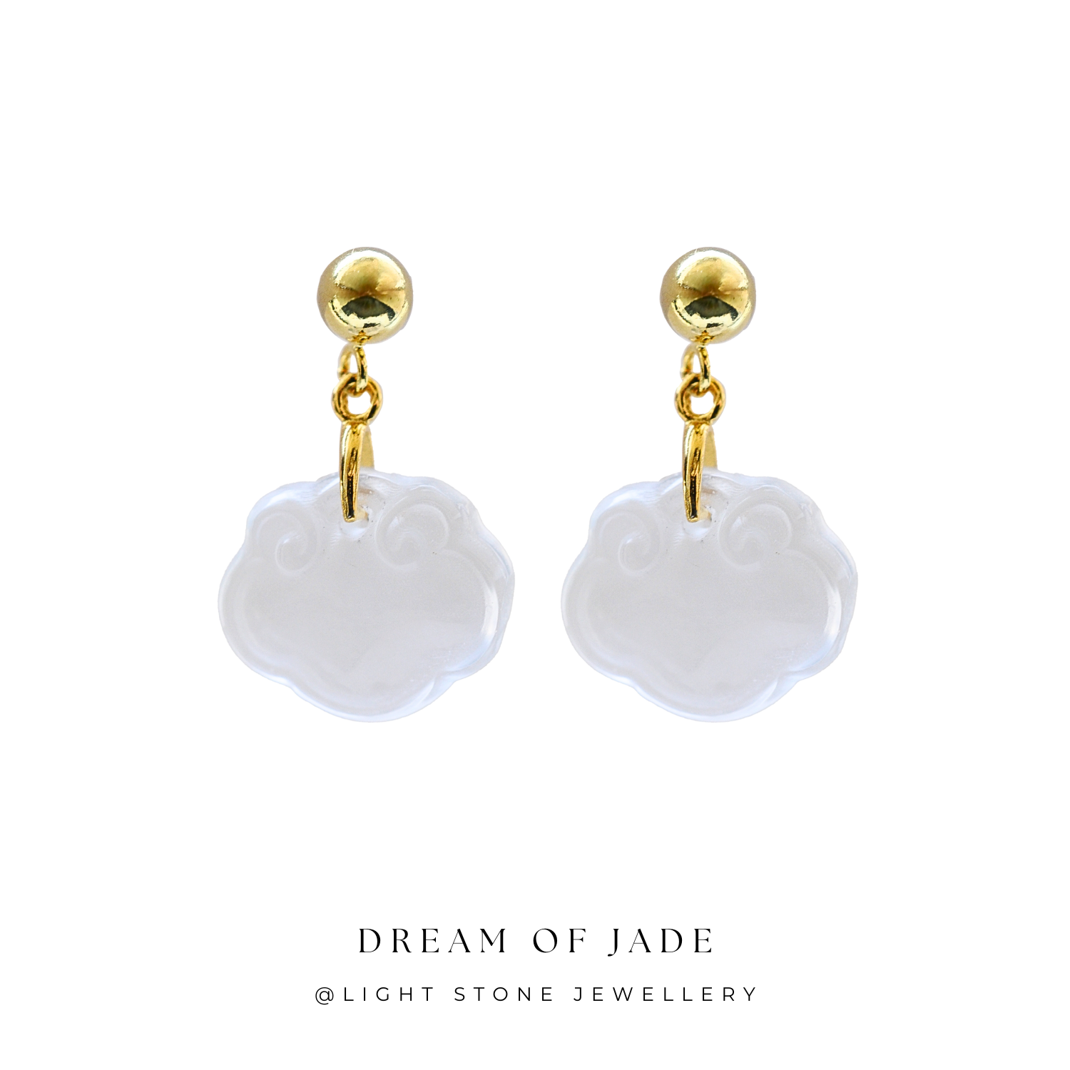 Light Stone's Dream of Jade Series - Shui Mo Jade Earrings