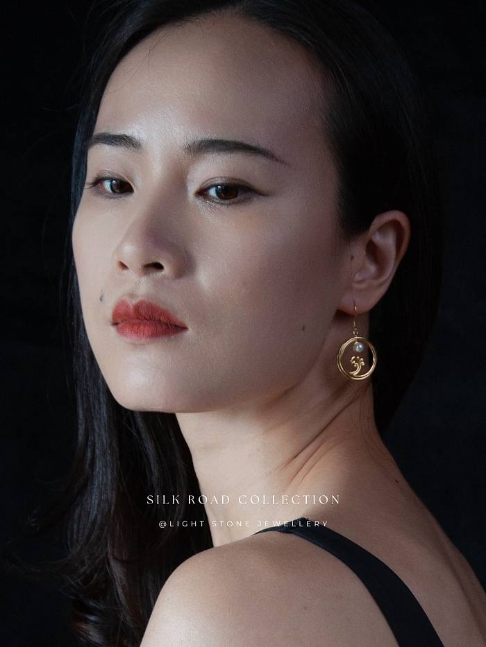 Moon Over Sea- Silk Road - Freshwater Pearls - Luxury Sterling Silver Earrings