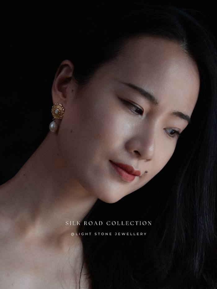 Lotus - Silk Road - Freshwater Pearls - Luxury Sterling Silver Earrings