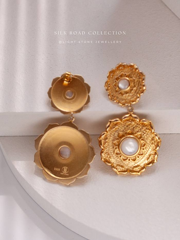 Silk Road Dual Lotus Earrings