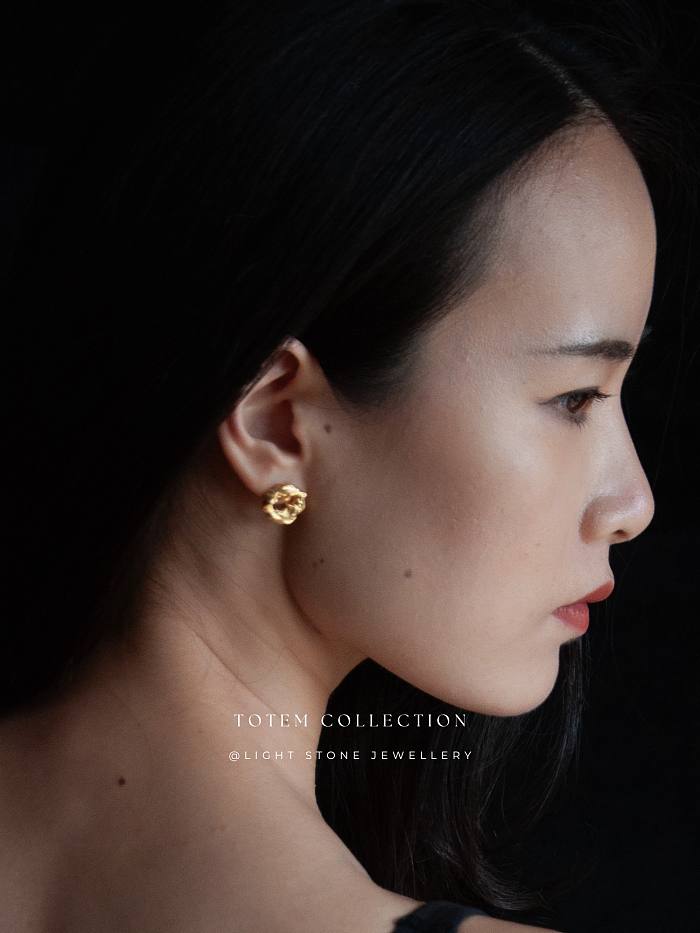 Totem Golden Dragon Heart Earrings