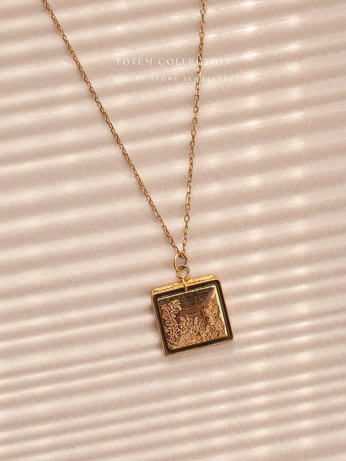 Golden Pine Tree - Totem - Sterling Silver Gold - Plated Necklace