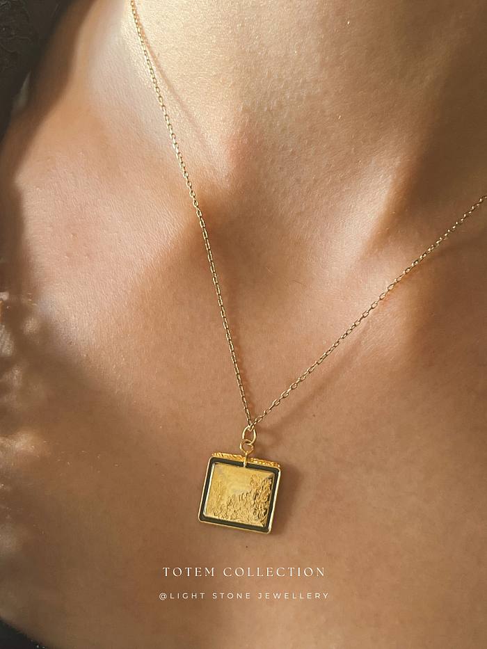 Golden Pine Tree - Totem - Sterling Silver Gold - Plated Necklace