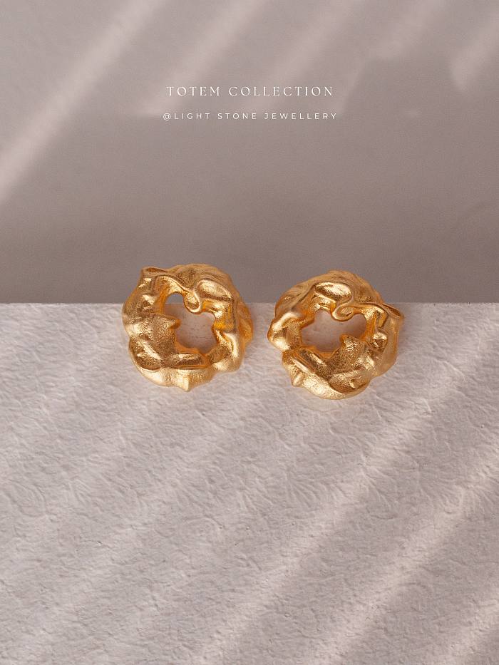 Totem Golden Dragon Heart Earrings