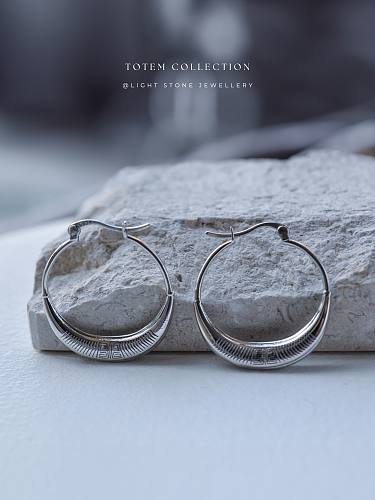 Eternal Elegance - Totem - Rhodium-Plated Hoop Silver Earrings