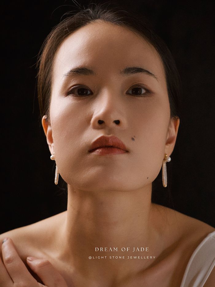 White Jadeite Flower Earrings | Dream of Jade | Handcrafted Jade Earrings | 14K Gold-Filled Accents | Freshwater Pearls