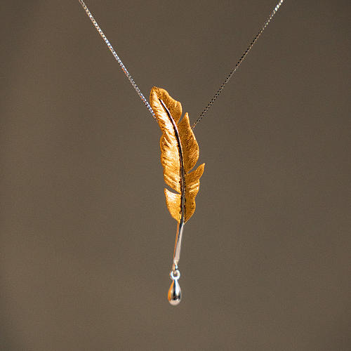 Feather- Sterling Silver Necklace