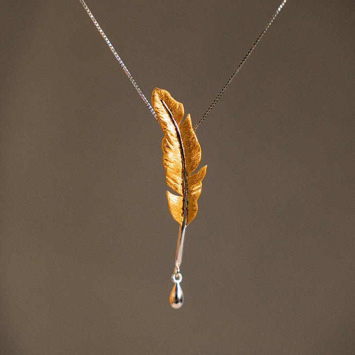 Feather- Sterling Silver Necklace