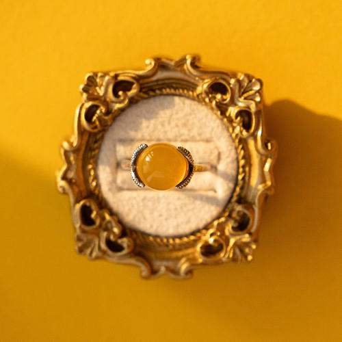 Yellow Chalcedony Mosaic Ring