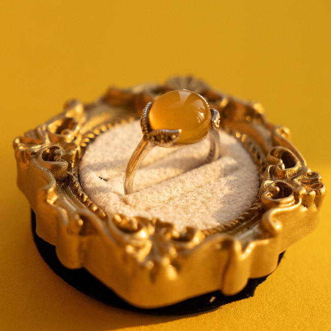 Yellow Chalcedony Mosaic Ring