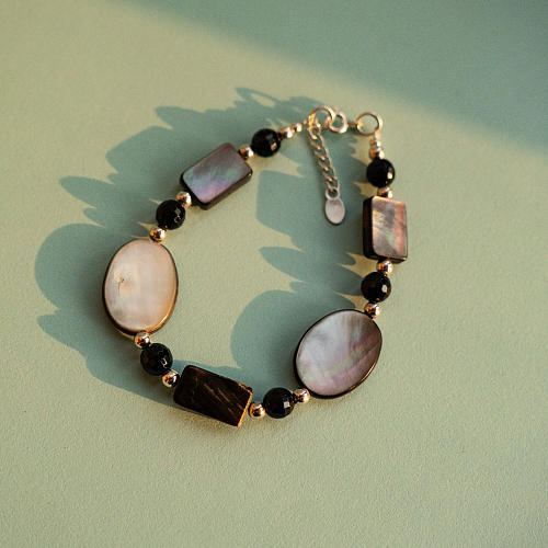 Bali Colorful Bracelet- Mother of Pearl - Sterling Silver - Handmade