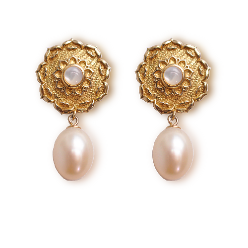 Silk Road Lotus Pearls Earrings