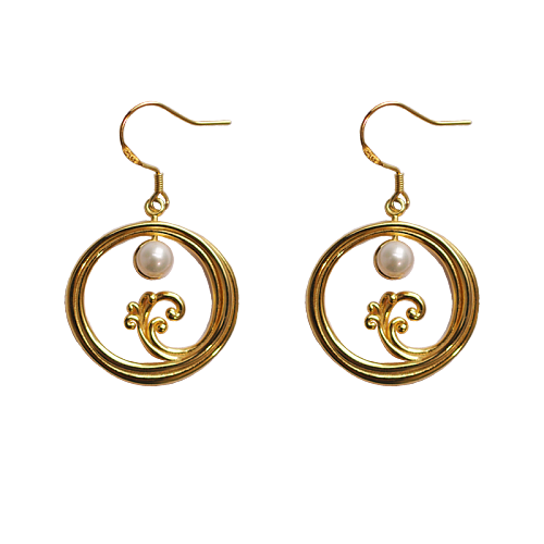 Silk Road Moon Over Sea Earrings
