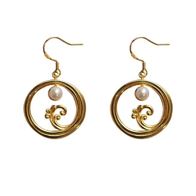 Silk Road Moon Over Sea Earrings