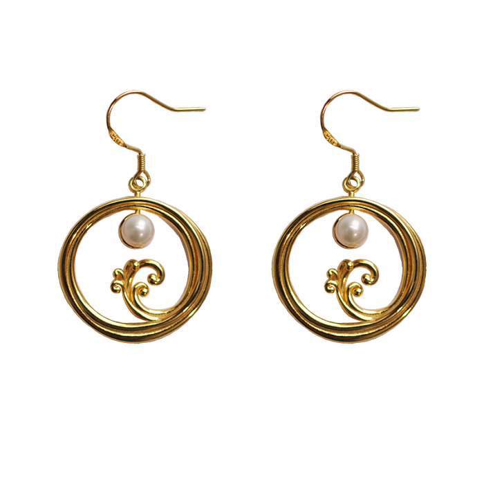 Silk Road Moon Over Sea Earrings
