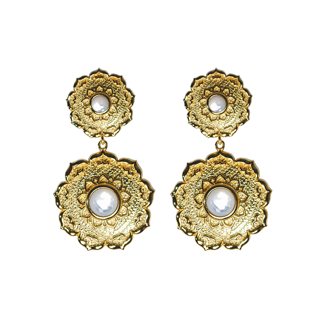 Silk Road Dual Lotus Earrings