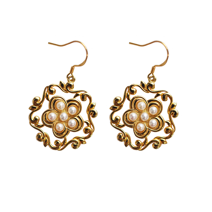 Silk Road Honeysuckle Flower Hoop Earrings