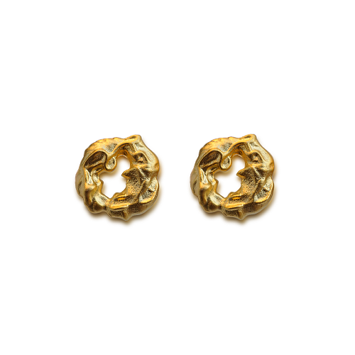 Totem Golden Dragon Heart Earrings