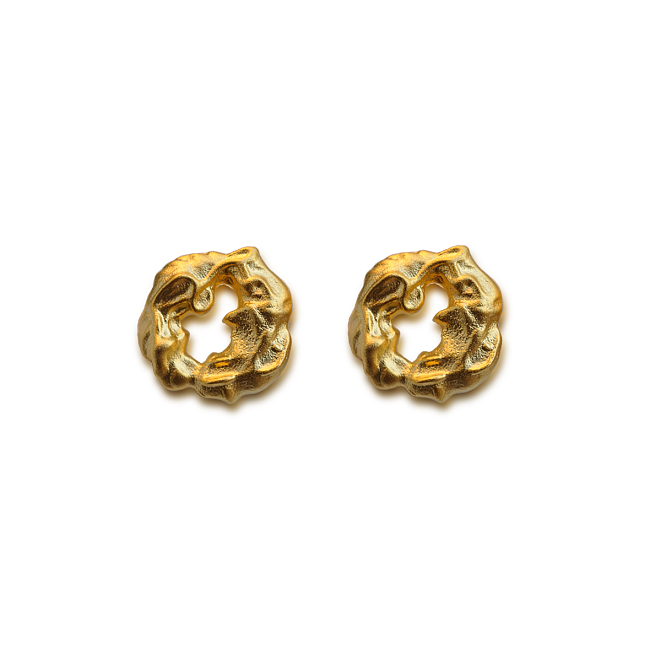 Totem Golden Dragon Heart Earrings