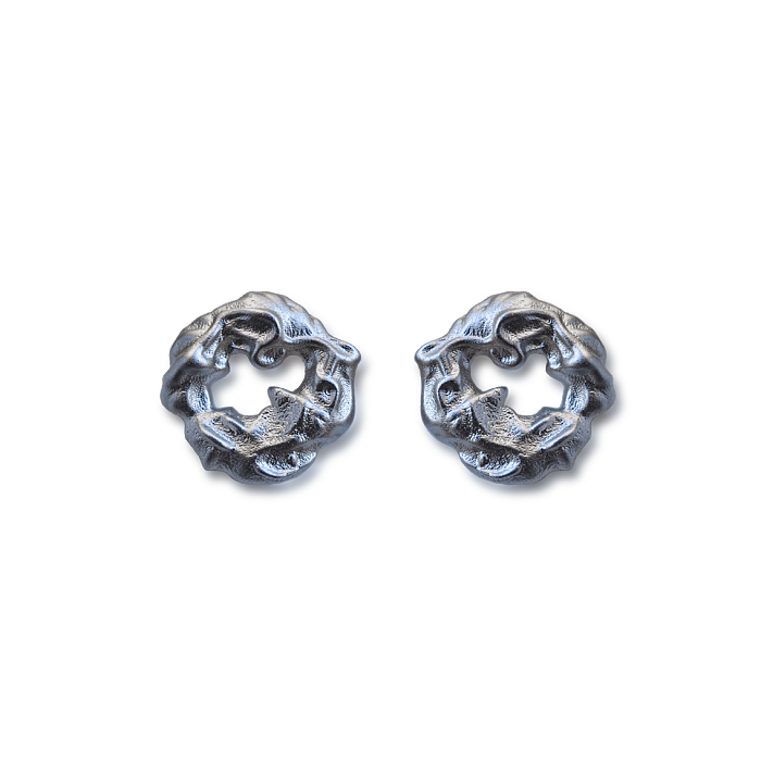 Totem Silver Dragon Heart Earrings