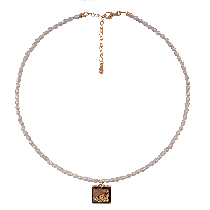 Totem Gold Pine Tree Pearl Necklace