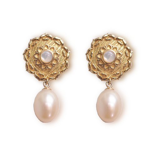 Silk Road Lotus Pearls Earrings