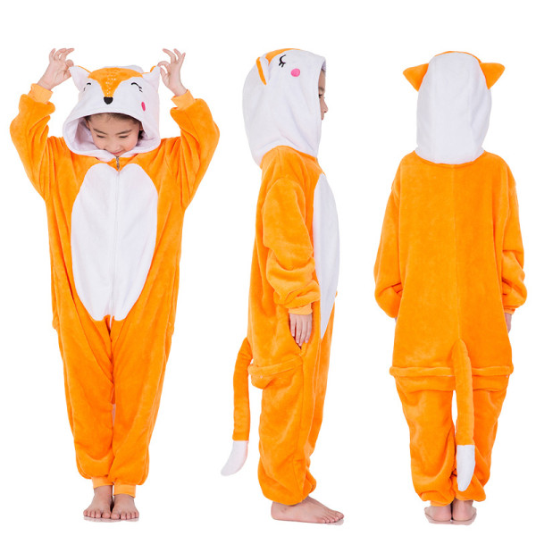 Kids Orange Fox Onesie Kigurumi Pajamas Kids Animal Costumes for Unisex Children