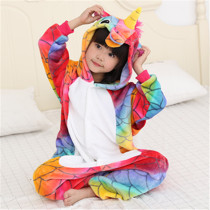 Kids Colorful Fish Scale Unicorn Onesie Kigurumi Pajamas Kids Animal Costumes for Unisex Children