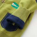 Toddler Boys Knit V Neck Cardigan Sweater Crocodile Pattern