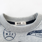 Print Sport Balls and Slogan Champ Grey Fleece Sweatershirt