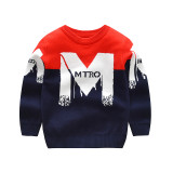 Toddler Boy Knit Pullover Upset to Keep Warm Sweater