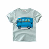 Toddler Boy Cute Cartoon Bus Cotton T-shirt