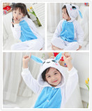 Kids White Pink Rabbit Onesie Kigurumi Pajamas Kids Animal Costumes for Unisex Children