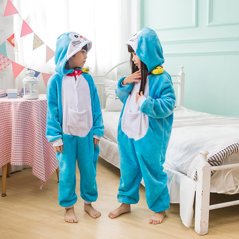Kids Doraemon Onesie Kigurumi Pajamas Kids Animal Costumes for Unisex Children